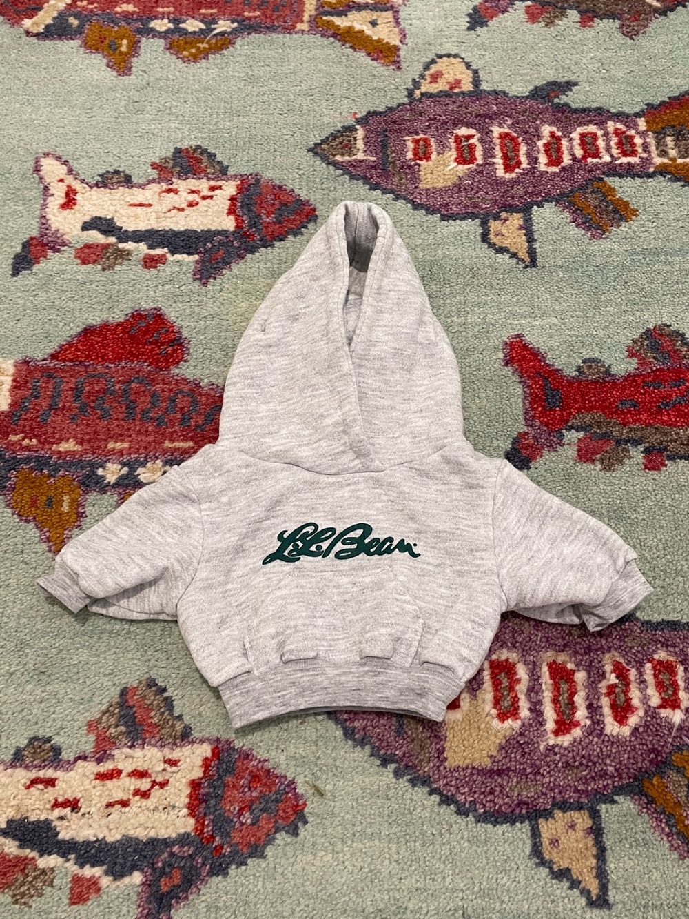 Vintage LL Bean Douglas and Co 90s Teddy Bear Spellout Hooded Sweatshirt